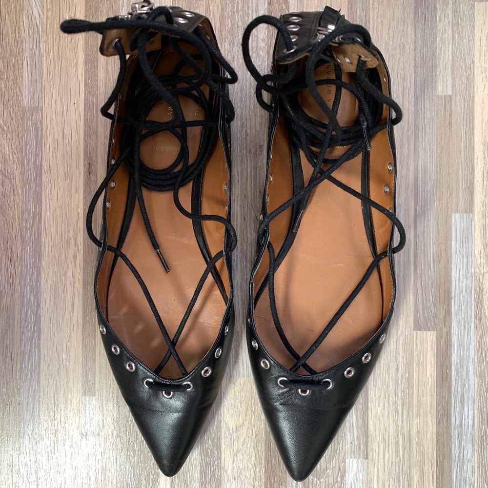 Zara Lace up leather flats